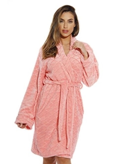 Just Love Kimono Robe Velour Scalloped Texture Bath Robes for Women