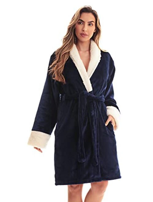 Just Love Kimono Robe Velour Scalloped Texture Bath Robes for Women