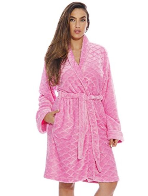 Just Love Kimono Robe Velour Scalloped Texture Bath Robes for Women