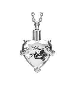 Smartchoice Cremation Jewelry For Ashes Urn Necklace Heart Pendant With Beautiful Presentation Gift Box With Stainless Chain And Accessories,