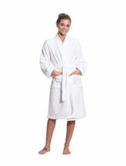 Turkuoise Women's Terry Cloth Robe Turkish Cotton Terry Kimono Collar