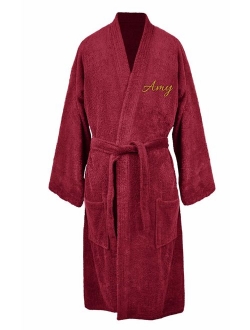 Turkuoise Women's Terry Cloth Robe Turkish Cotton Terry Kimono Collar