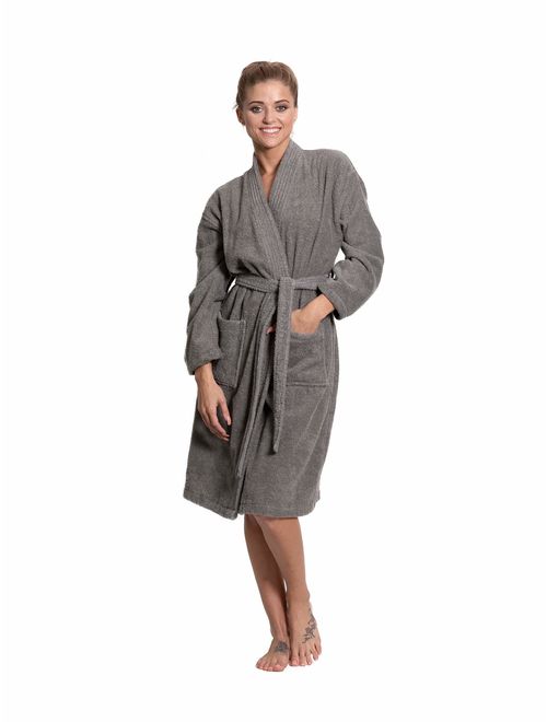 Turkuoise Women's Terry Cloth Robe Turkish Cotton Terry Kimono Collar