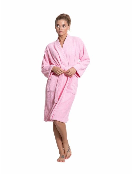 Turkuoise Women's Terry Cloth Robe Turkish Cotton Terry Kimono Collar