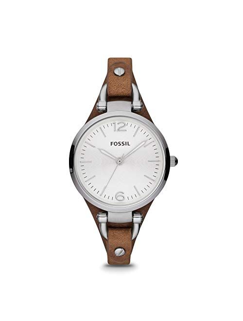 Fossil Women's Georgia Quartz Stainless Steel and Leather Casual Watch