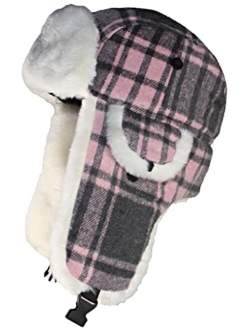 Best Winter Hats Big Kids Quality Madras Plaid Russian/Trapper Hat W/Faux Fur (One Size)