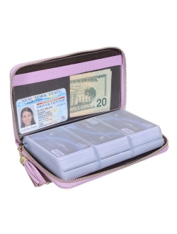 Easyoulife Credit Card Holder Wallet Womens Zipper Leather Case Purse RFID Blocking