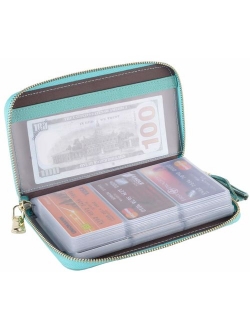 Easyoulife Credit Card Holder Wallet Womens Zipper Leather Case Purse RFID Blocking