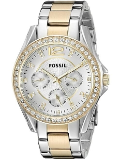 Women's Riley Stainless Steel Multifunction Glitz Quartz Watch