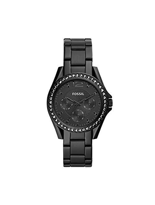 Fossil Women's Riley Stainless Steel Multifunction Glitz Quartz Watch