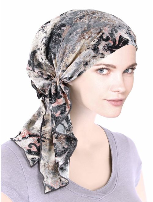 Bella Scarf Chemo Hat Turban Head Scarves Pre-Tied Headwear Bandana Tichel for Cancer