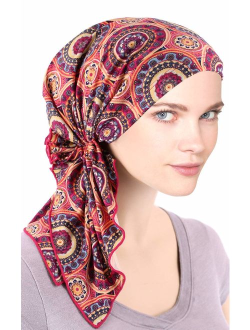 Bella Scarf Chemo Hat Turban Head Scarves Pre-Tied Headwear Bandana Tichel for Cancer