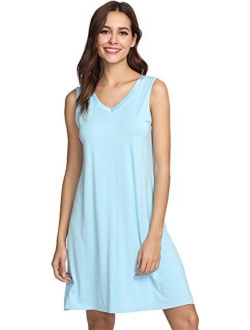 GYS Womens Bamboo Viscose Sleeveless V Neck Nightgown