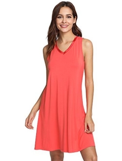 GYS Womens Bamboo Viscose Sleeveless V Neck Nightgown