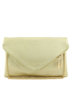 Large Envelope Clutch Bag with Chain Strap