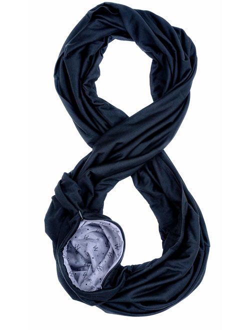 WAYPOINT GOODS Travel Scarf // Infinity Scarf w/Secret Hidden Zipper Pocket