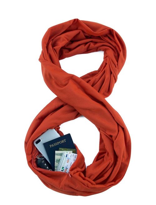 WAYPOINT GOODS Travel Scarf // Infinity Scarf w/Secret Hidden Zipper Pocket