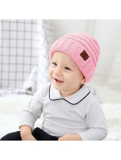 Zando Baby Winter Hats Kids Cable Knit Caps Cozy Warm Cute Infant Toddler Beanies for Boys Girls