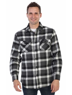 Men's Plaid Checkered Brushed Flannel Shirt