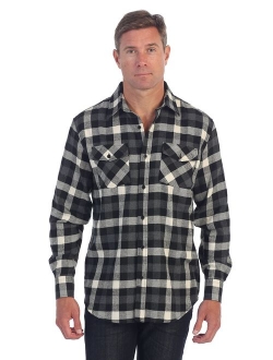 Men's Plaid Checkered Brushed Flannel Shirt