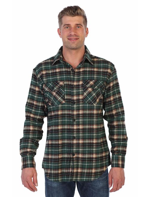 Gioberti Men's Plaid Checkered Brushed Flannel Shirt