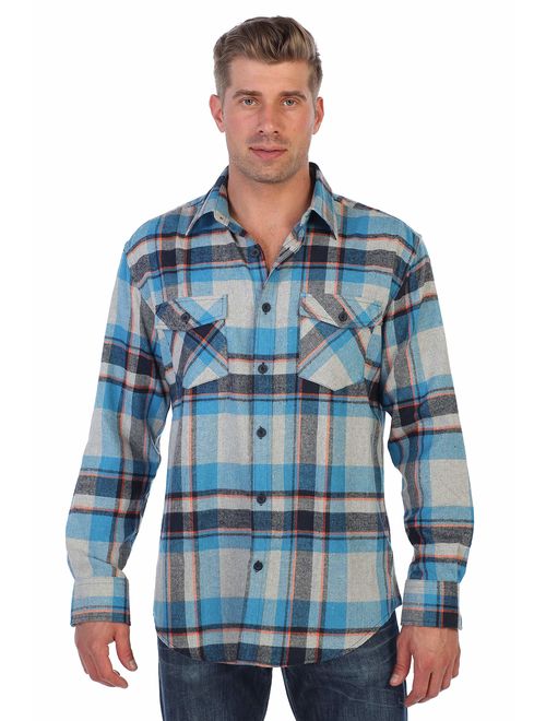 Gioberti Men's Plaid Checkered Brushed Flannel Shirt