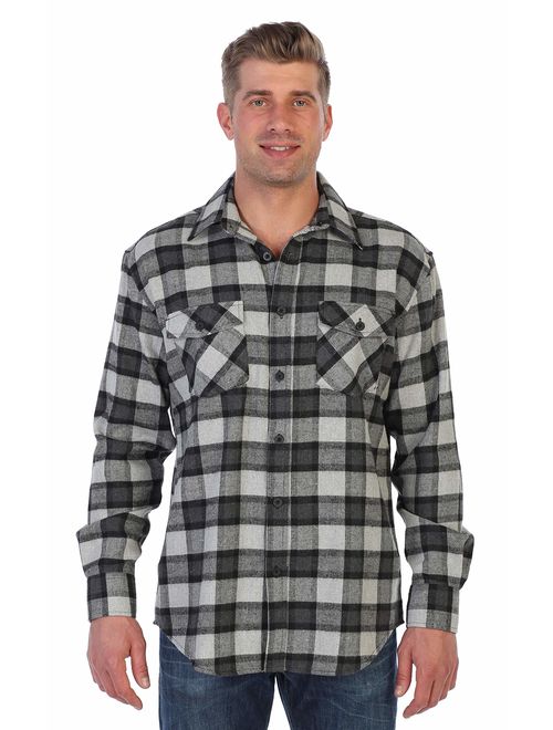 Gioberti Men's Plaid Checkered Brushed Flannel Shirt