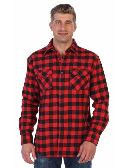 Gioberti Men's Plaid Checkered Brushed Flannel Shirt