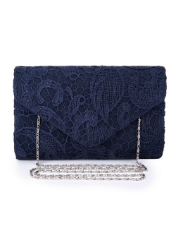 UBORSE Women's Elegant Floral Lace Evening Clutch Envelope Prom Handbag Wedding Purse