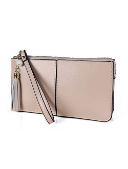 Befen Women's Leather Wristlet Clutch Cell Phone Wallet, Multi Card Organizer Wallet Purse