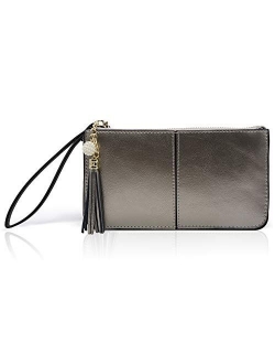 Befen Women's Leather Wristlet Clutch Cell Phone Wallet, Multi Card Organizer Wallet Purse