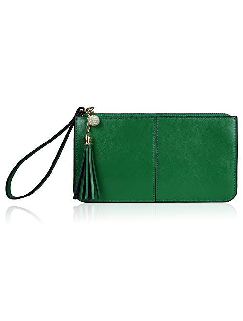 Befen Women's Leather Wristlet Clutch Cell Phone Wallet, Multi Card Organizer Wallet Purse