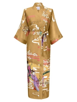 Swhiteme Women's Kimono Robe, Long