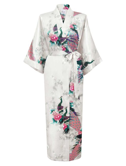 Swhiteme Women's Kimono Robe, Long