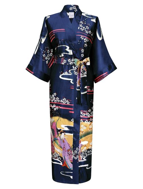 Swhiteme Women's Kimono Robe, Long