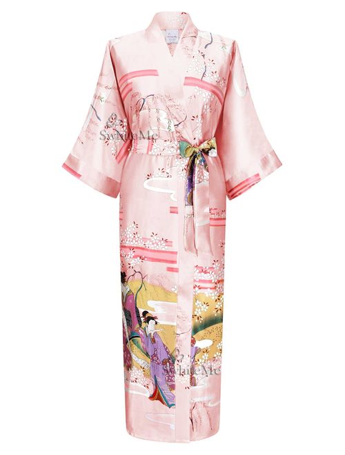 Swhiteme Women's Kimono Robe, Long