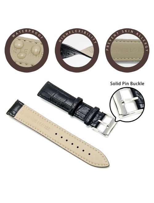 CIVO Genuine Leather Watch Bands Top Calf Grain Leather Watch Strap 16mm 18mm 20mm 22mm 24mm for Men and Women