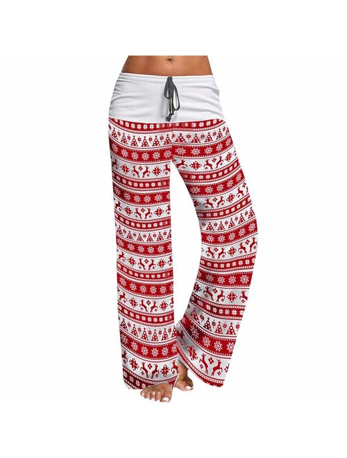 Artfish Women's Loose Baggy Yoga Long Pants Floral Printed Trousers Flowy Beach Pants