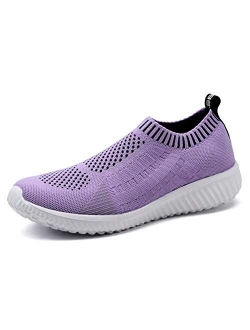 konhill Women's Casual Walking Shoes Breathable Mesh Work Slip-on Sneakers