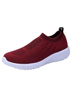 konhill Women's Casual Walking Shoes Breathable Mesh Work Slip-on Sneakers