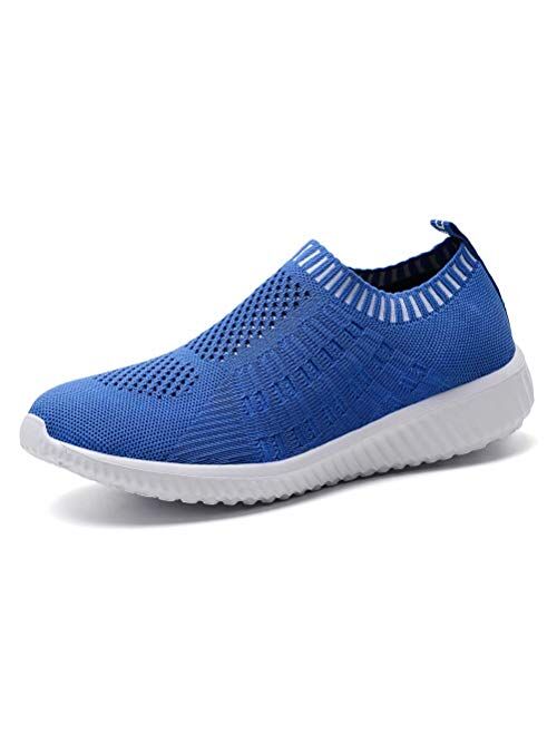 konhill Women's Casual Walking Shoes Breathable Mesh Work Slip-on Sneakers