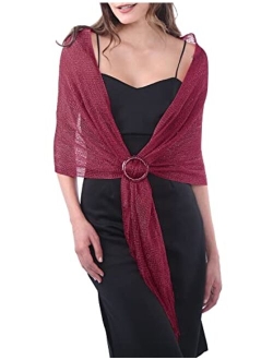 MissShorthair Sparkle Shawls and Wraps for Evening Eresses, Party Scarfs for Women Dress Shawl