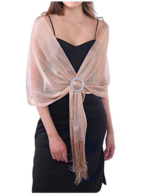 MissShorthair Sparkle Shawls and Wraps for Evening Eresses, Party Scarfs for Women Dress Shawl