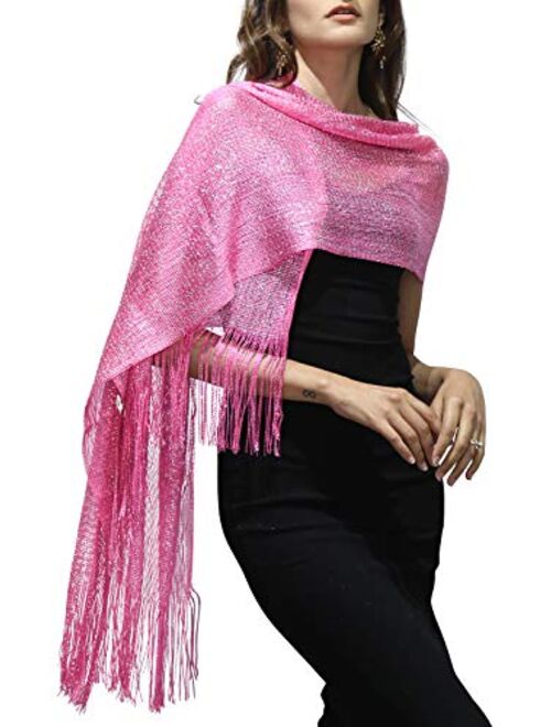 MissShorthair Sparkle Shawls and Wraps for Evening Eresses, Party Scarfs for Women Dress Shawl