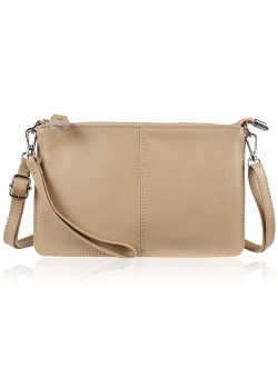 Befen Women's Leather Wristlet Mini Crossbody Bag, Small Shoulder Bag Clutch Purse with Card Slots