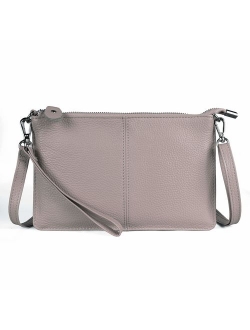 Befen Women's Leather Wristlet Mini Crossbody Bag, Small Shoulder Bag Clutch Purse with Card Slots