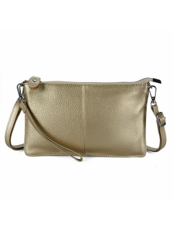 Befen Women's Leather Wristlet Mini Crossbody Bag, Small Shoulder Bag Clutch Purse with Card Slots