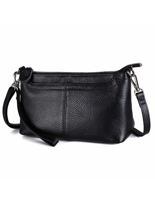 Befen Women's Leather Wristlet Mini Crossbody Bag, Small Shoulder Bag Clutch Purse with Card Slots