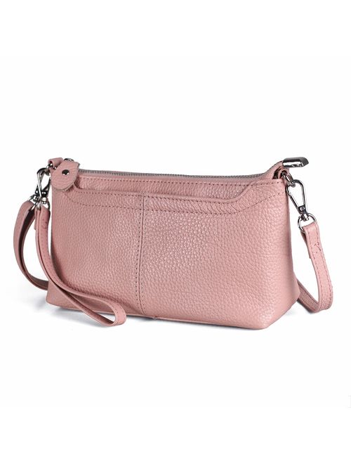 Befen Women's Leather Wristlet Mini Crossbody Bag, Small Shoulder Bag Clutch Purse with Card Slots