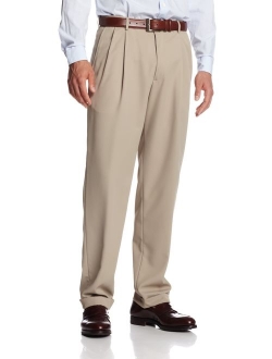 mens Mynx Gabardine Hidden Expandable Waistband Classic Fit Front Pleated Dress Pant